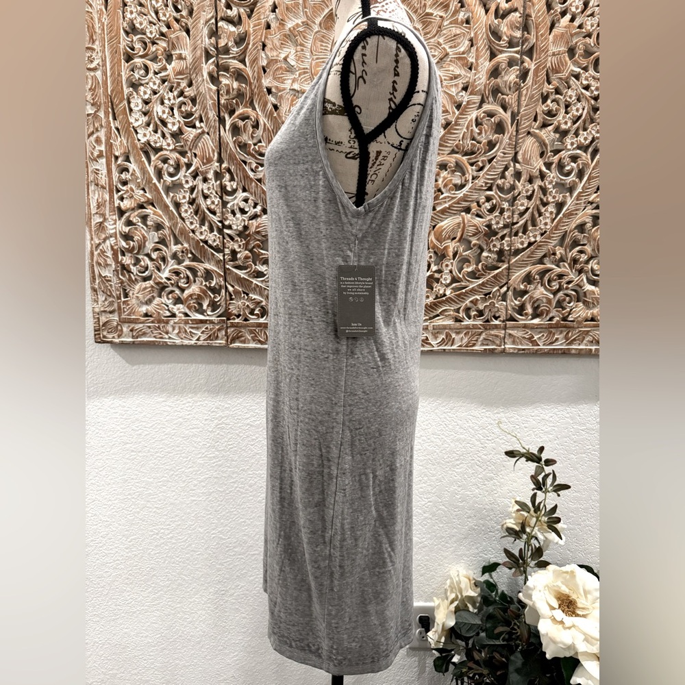 Threads 4 Thought Grey Organic Cotton, Recycled Poly Dress, w/ Modal Lining - Picture 7 of 12